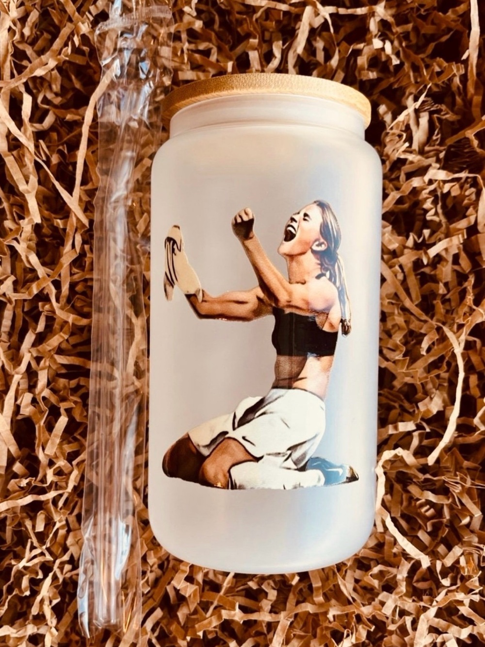 Brandi Chastain US USWNT Womens Girls Soccer Football 16oz Frosted Glass Tumbler